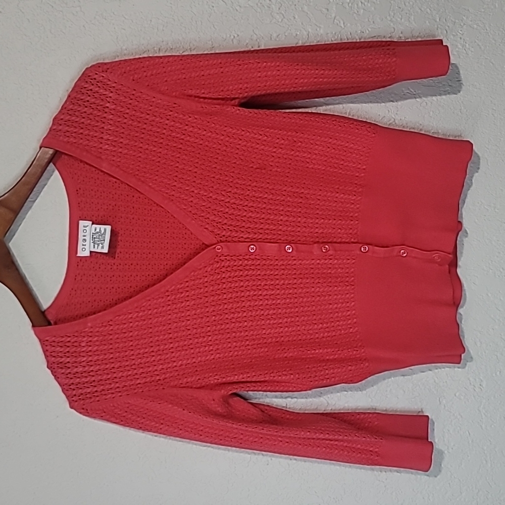 George Coral Knitted Button Up Sweater Sz. M